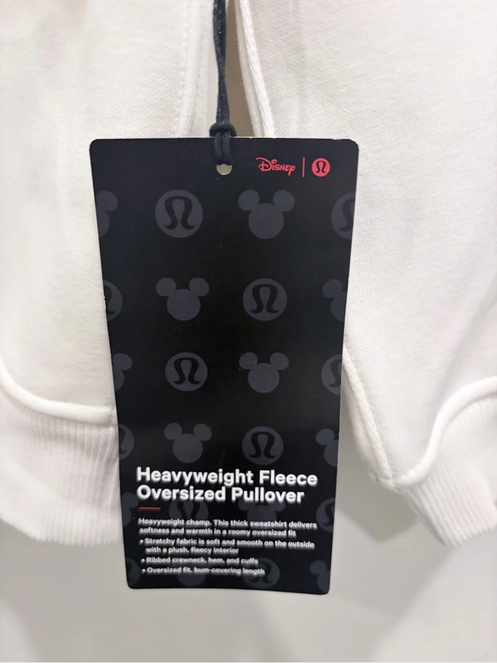 Disney × Lululemon Mickey Mouse Oversized Pullover Sweatshirt - White / Size XS